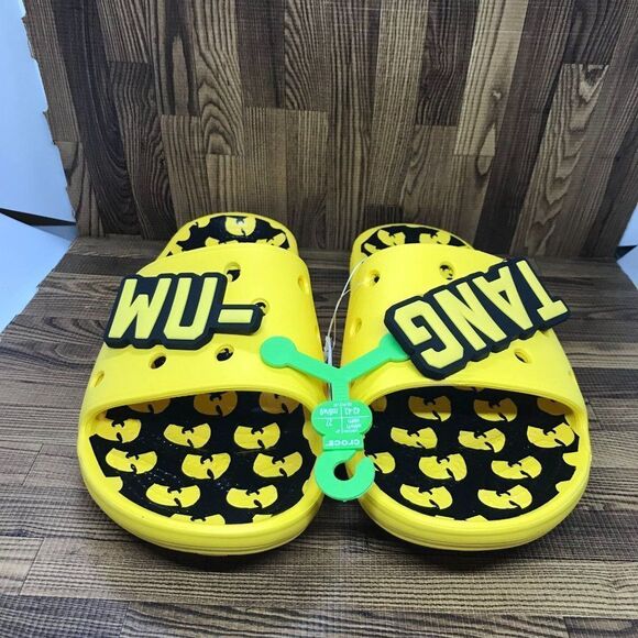 Crocs Classics Wu-Tang Clan Slides Yellow Black 207760-731 Men's Size 9/ W 11 - Picture 1 of 7